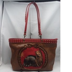 Isabella Fiore Yorkie Leather Tote